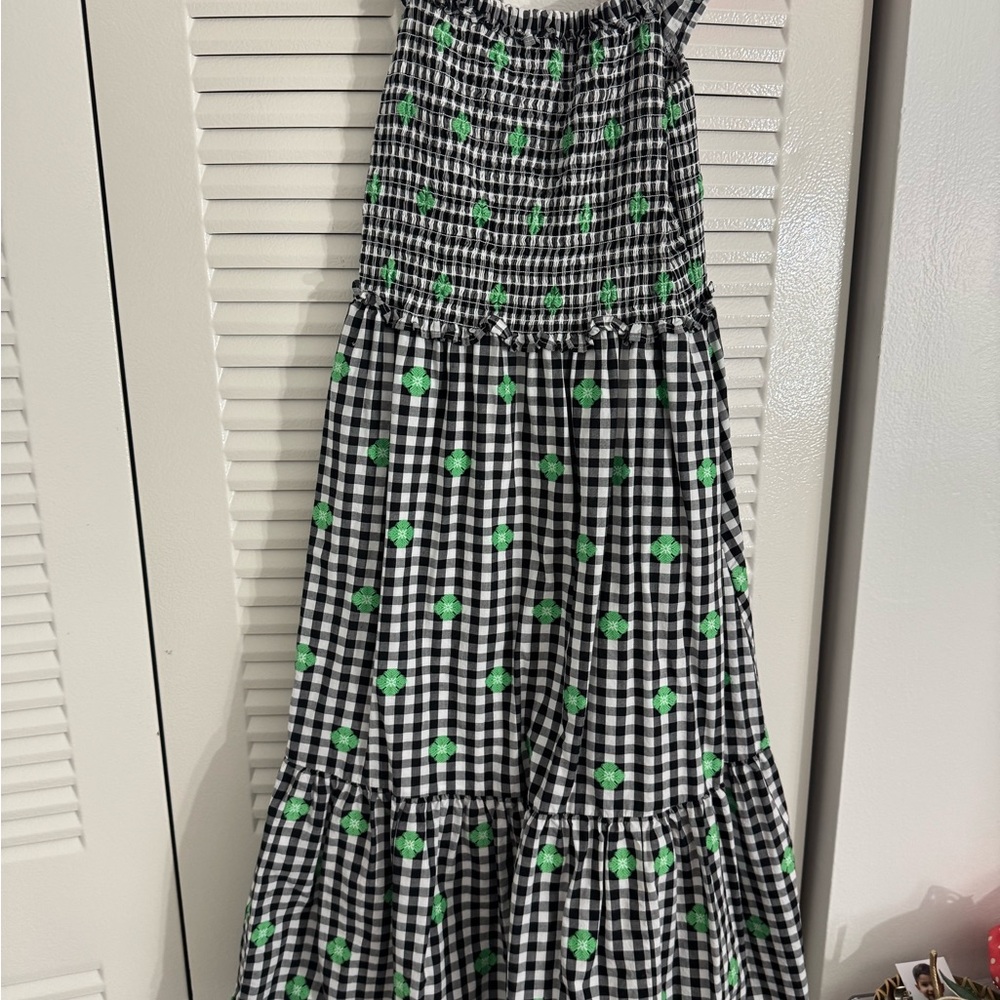 Kate Spade Black and Green Floral Maxi dress